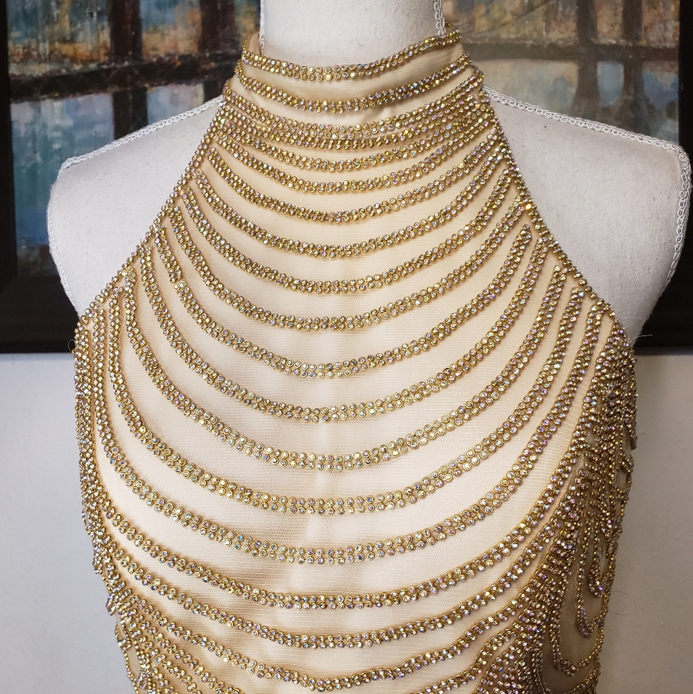 Exquisite Formal Gold Dress